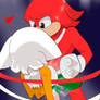 Knuckles gives Rouge some loving