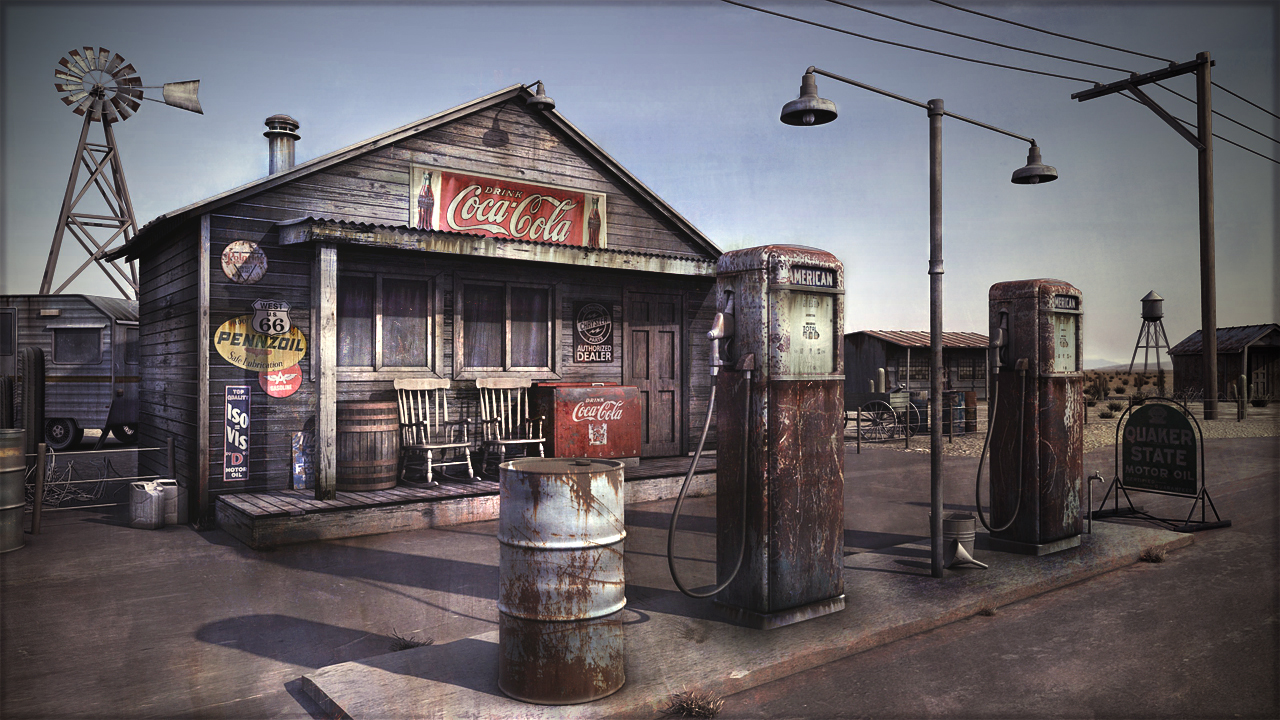 Desert gas station by Omessler on DeviantArt Desert gas station by Omessler on DeviantArt