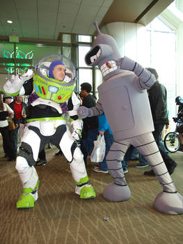 Buzz Lightyear and Bender Futurama 2012