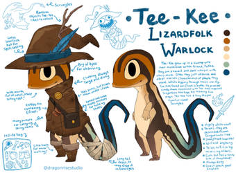 Tee Kee - Lizardfolk Warlock DnD Character Sheet