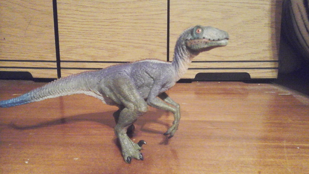 Blue Papo Velociraptor by Growlie26
