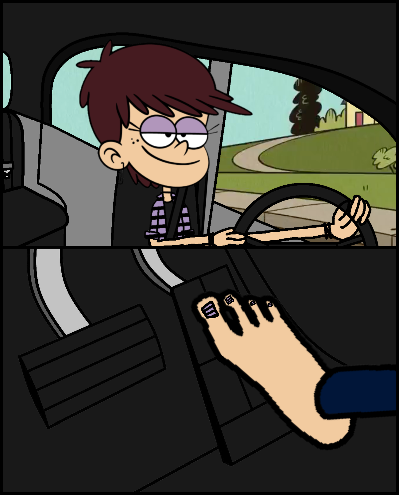 Commission Bootless Rangers Bootless Luna Loud Pedaling Her Car by StevenUniverseRules on DeviantArt