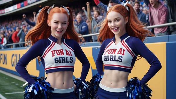 Two Ginger Fun AI Girls Cheerleaders By FunAIGirls On DeviantArt two-ginger-fun-ai-girls-cheerleaders-by-funaigirls-on-deviantart