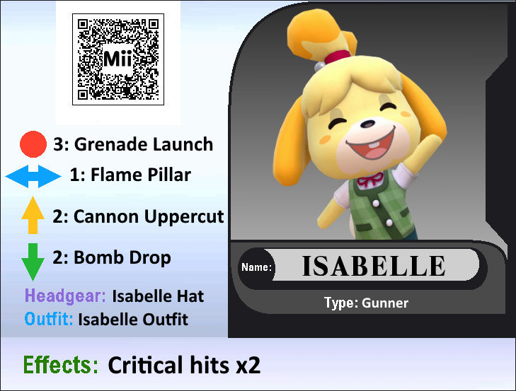 Smash: Isabelle (Mii QR Code) by ApocalypseWii on DeviantArt