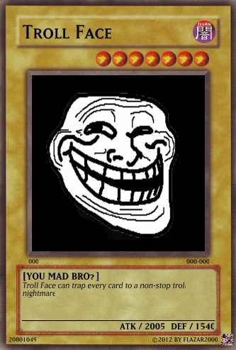 Creepy happy troll face | Greeting Card