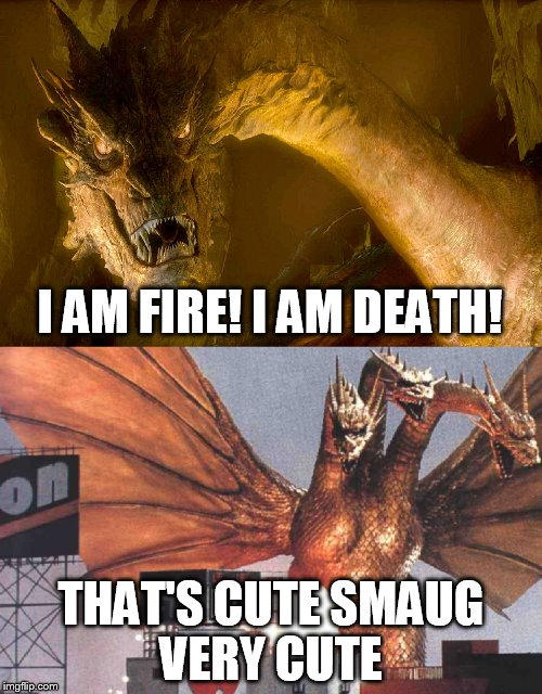 King Ghidorah with Smaug (with meme) by Filiko on DeviantArt