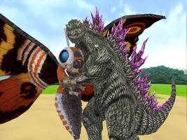 Godzilla X Mothra MMD