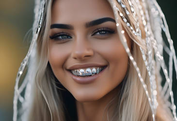 Metal teeth beauty