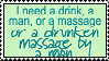 druken massage stamp