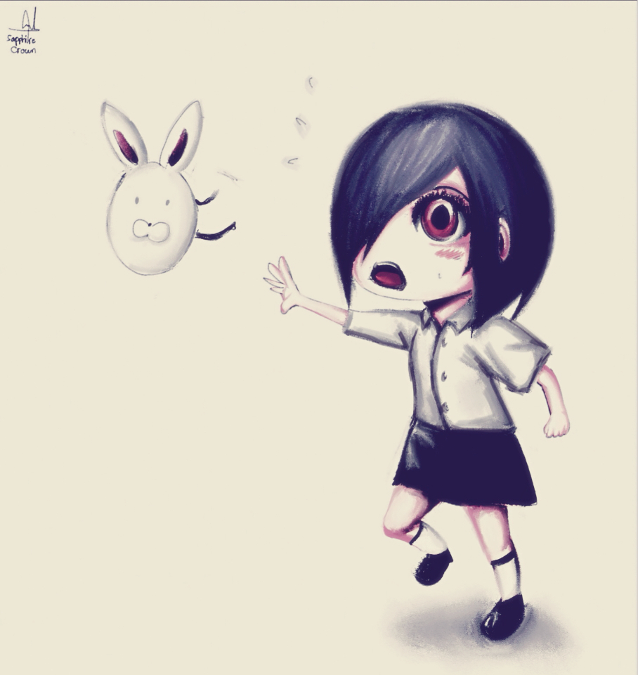 Touka Kirishima A.K.A. Rabbit (Moe / Chibi) by izzycrownart on DeviantArt