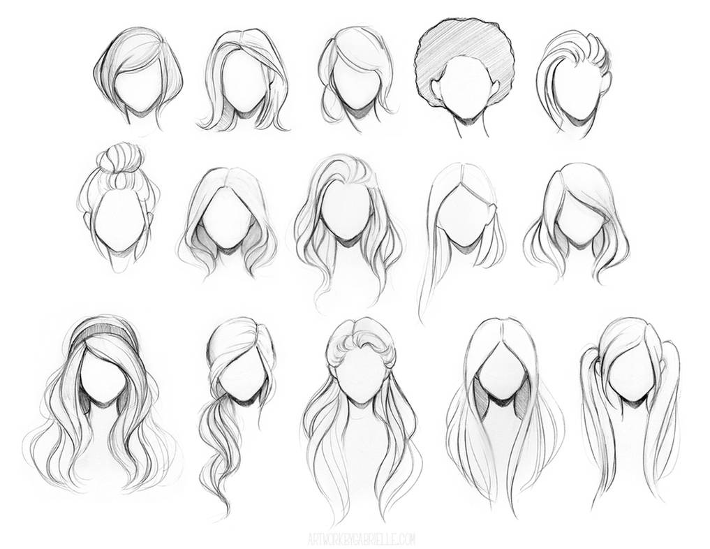 Female Anime Hair 2  Anime hair, Drawings, Hair sketch