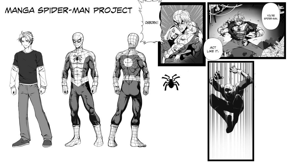 Manga Spiderman Character Sheet by AutonomousInque on DeviantArt