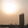 Big hard sun in Shanghai