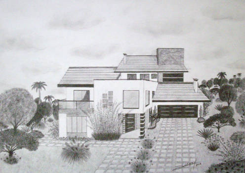 Drawing a of the house modern