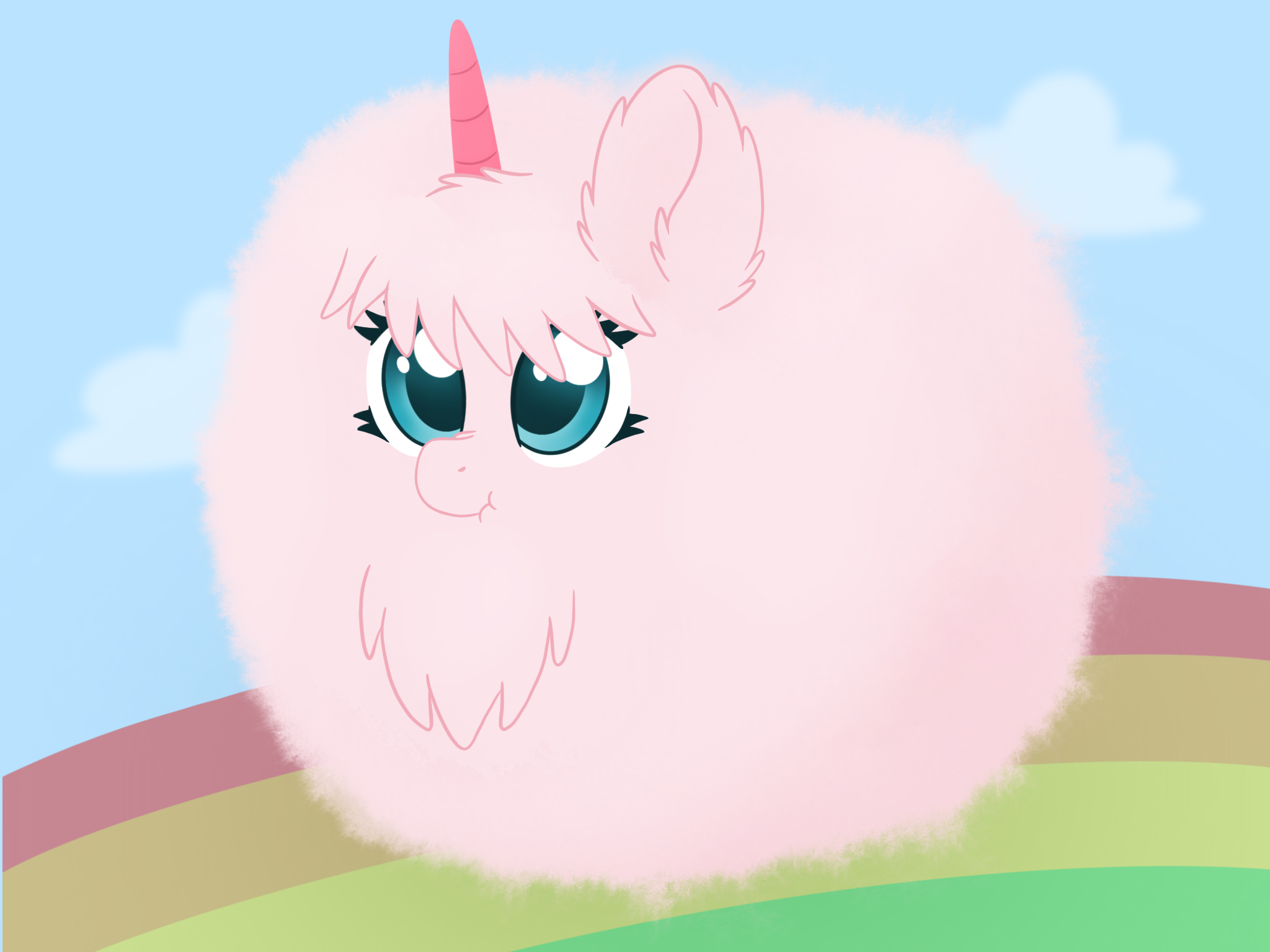 Pink Fluffy Unicorn by MsaniiArt on DeviantArt