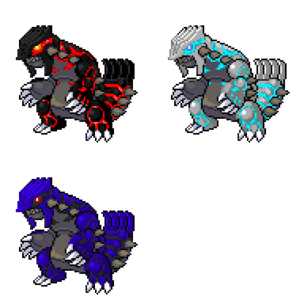 Primal Groudon sprite recolors 1 by YellowCoolPokemonMan on DeviantArt