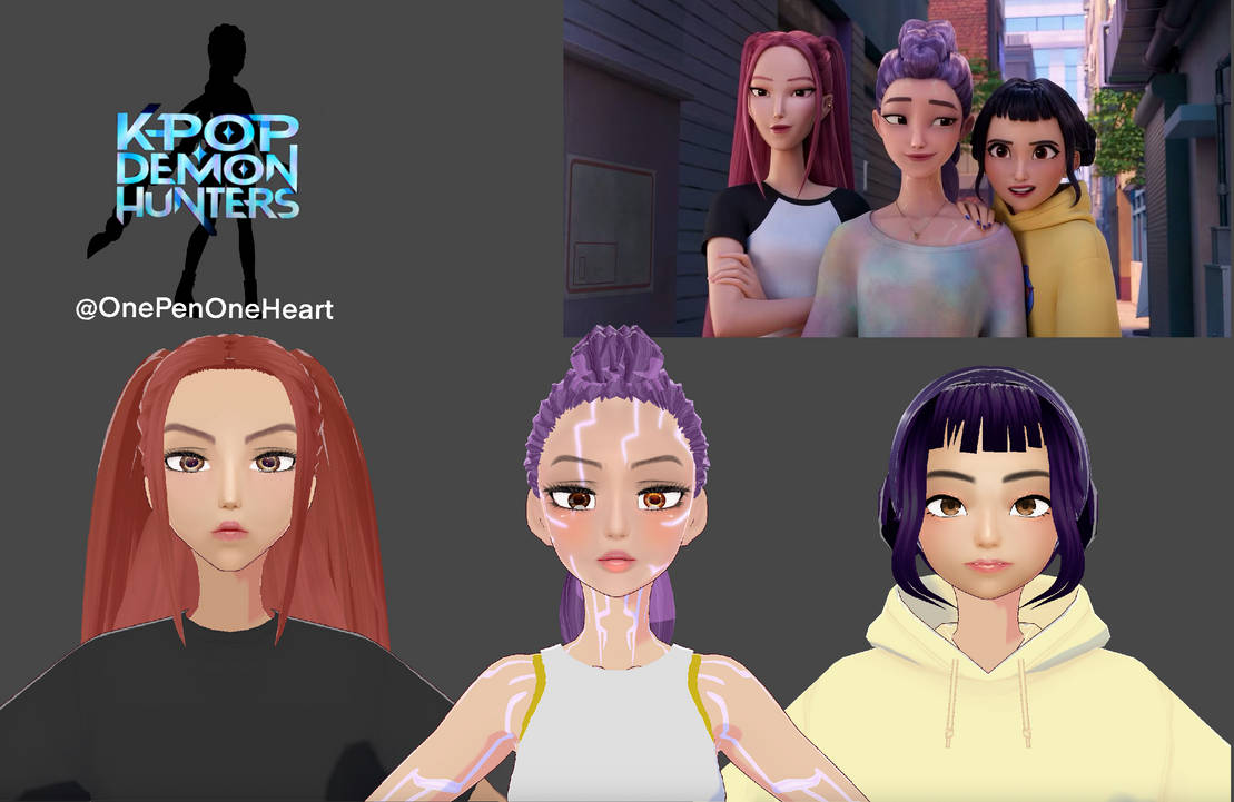 Kpop Demon Hunters Models by OnePenOneHeart on DeviantArt