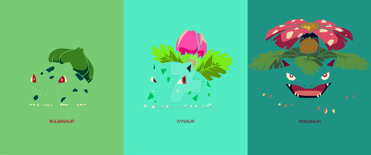 Simplistic Pokemon Designs Minimalist Pokemon 1 to 3 by Boydom on DeviantArt
