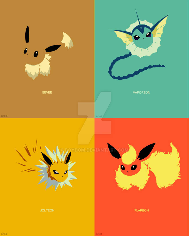 Minimalist Pokemon 133 to136