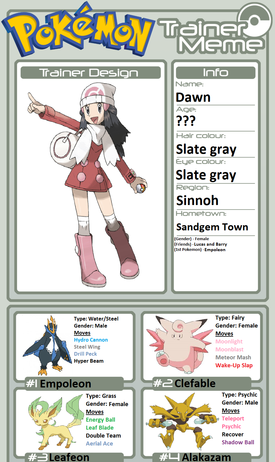 Trainer Profile: Dawn by rbta123 on DeviantArt