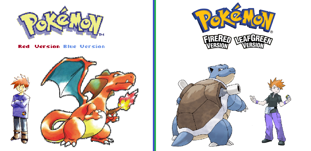 Green Oak Pokemon Rb Vs Green Oak Pokemon Frlg By Rbta123 On Deviantart