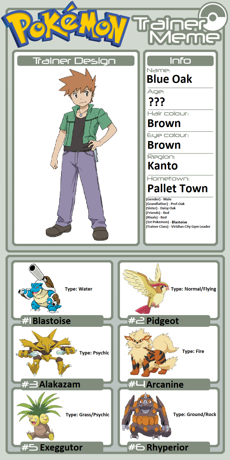 Trainer Profile: Green (or Blue) Oak