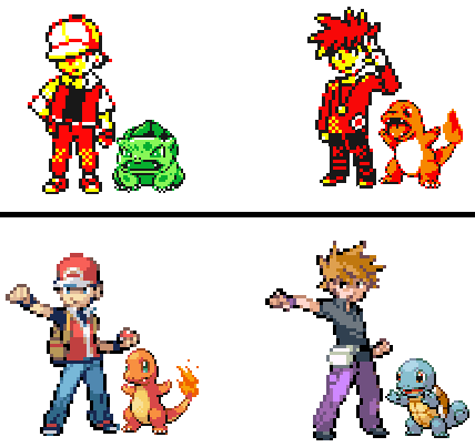 indarbejde emne Helligdom Pokmon Red and Blue vs Fire Red and Leaf Green by rbta123 on DeviantArt