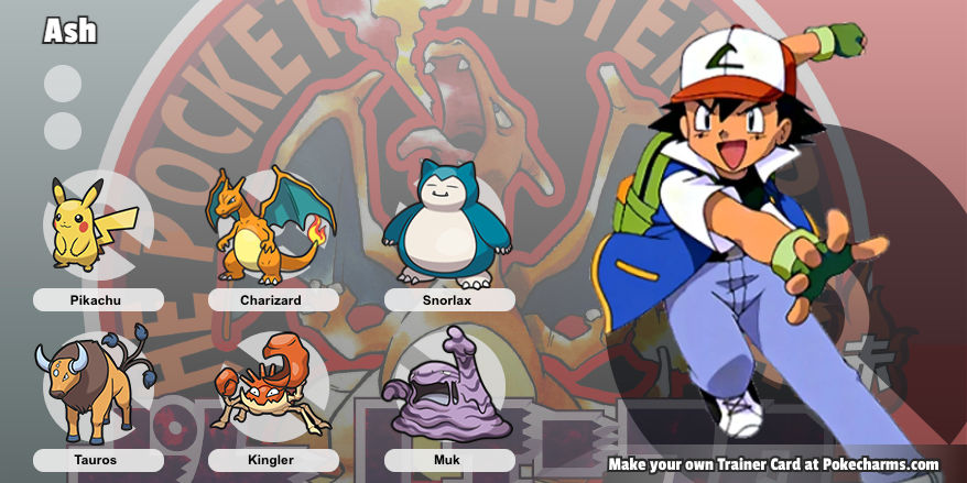 pokemon trainer ash card Pikachu Pokmon Trainer Card - Ash