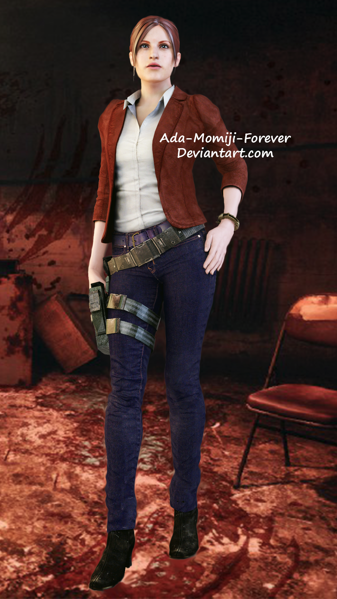 Revelations 2 Sniper Claire outfit in RE2 remake (outfit by