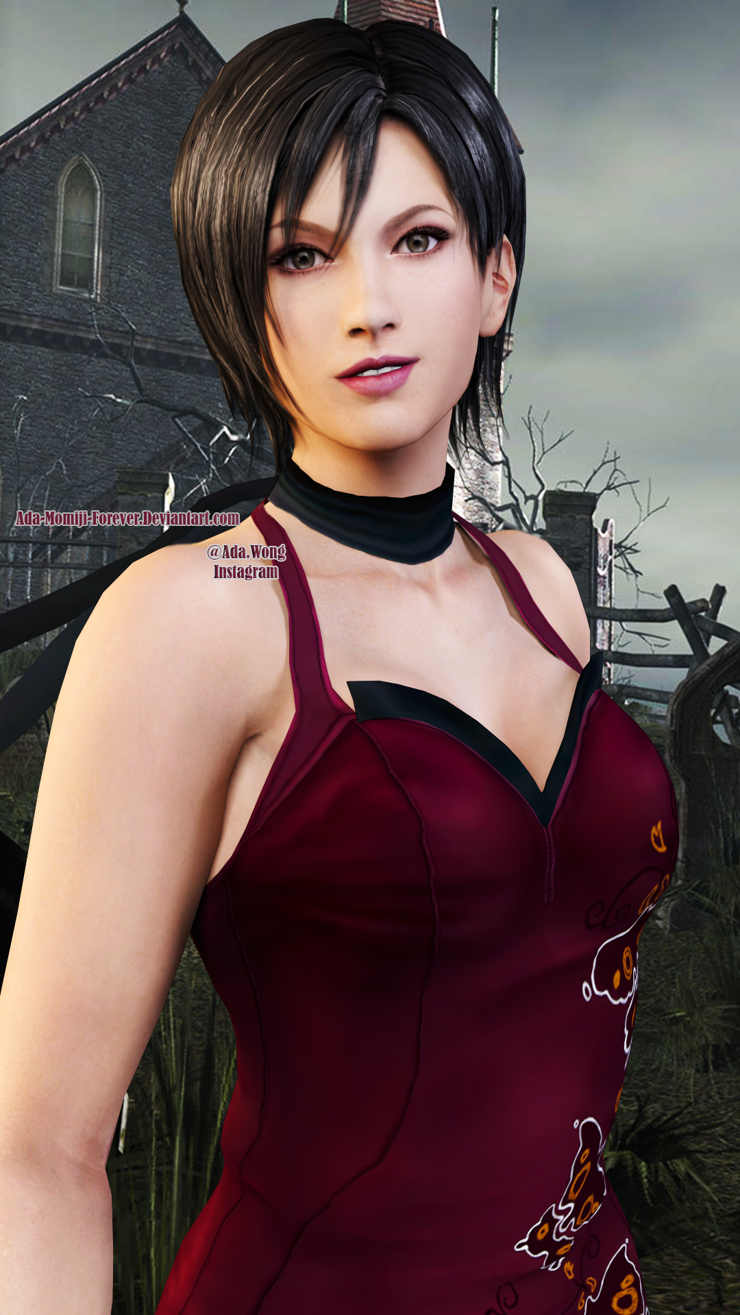 Ada Wong in the chinese dress RE4 original and remake (art by