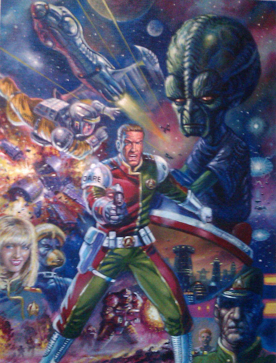 DAN DARE PITCH PAINTED ART 1998