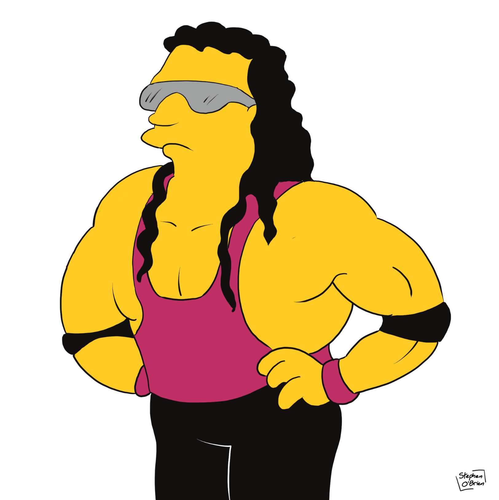 Wcw Simpsons Bret The Hitman Hart Simpsonized. by StephenOBrien666 on DeviantArt