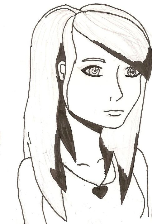 girl line drawing