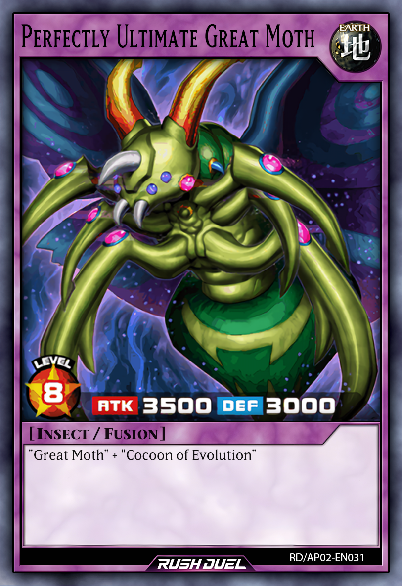 yugioh perfectly ultimate great moth deck The Sacred Cards TSC-001 This monster can only be Special Summoned by offering Petit Moth as a Tribute on the 6th turns after Petit Moth has been equipped with Cocoon of Evolution LED2-EN013 Perfectly Ultimate Great Moth