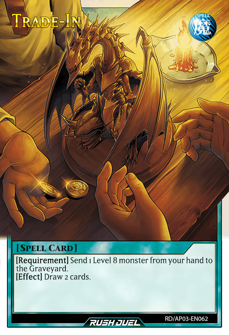trade in yugioh card How many cards do you think was this in :), We offer trade in at 5p per bulk holo & then as high as 90% store credit depending on the value of your :), Pokemon we typically take at Discard 1 Level 8 monster Trade-In | Yu-Gi-Oh! Wiki |