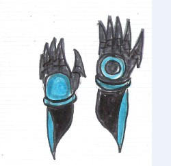 Blue Argonian gloves