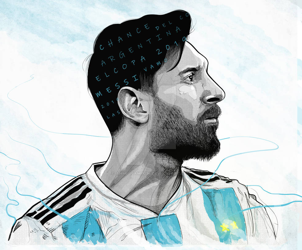 Messi portrait illustration