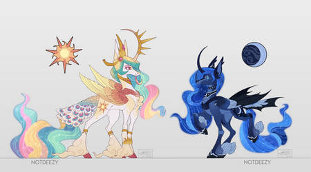 Celestia and Luna Redesigns