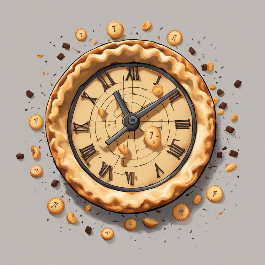 Pi As A Clock Face, With Pi Pies Falling From The by Rancid27 on DeviantArt
