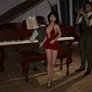 Trio By The Piano (Red Dress)