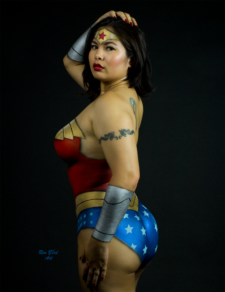 Wonder woman body paint.
