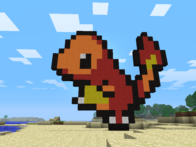 minecraft 8 bit charmander