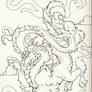 eastern dragon blue-line art