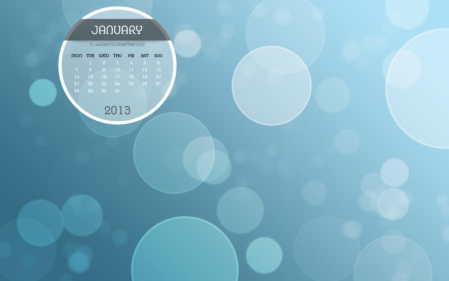 Bokeh Desktop Wallpaper Calendar January 2013