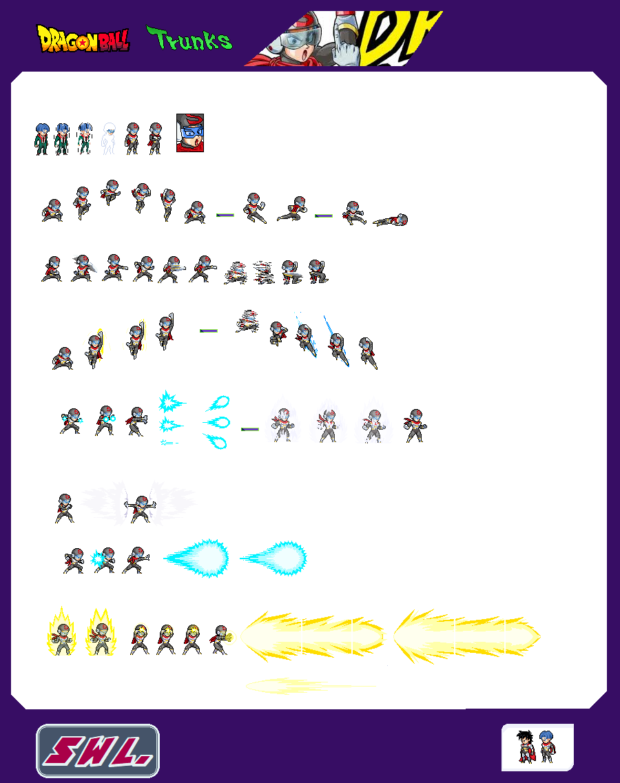 SWL_Trunks_Saiyaman X1 sprite sheet by Phyetro on DeviantArt