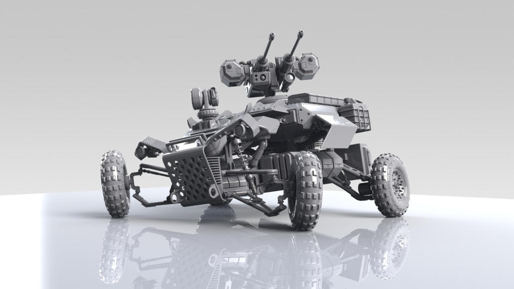 RAPTOR MECH 01 - in process by lapizrender on DeviantArt