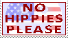 No Hippies stamp