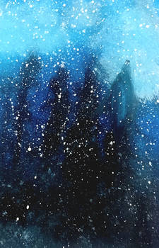 Aurora Borealis on a Snowy Night
