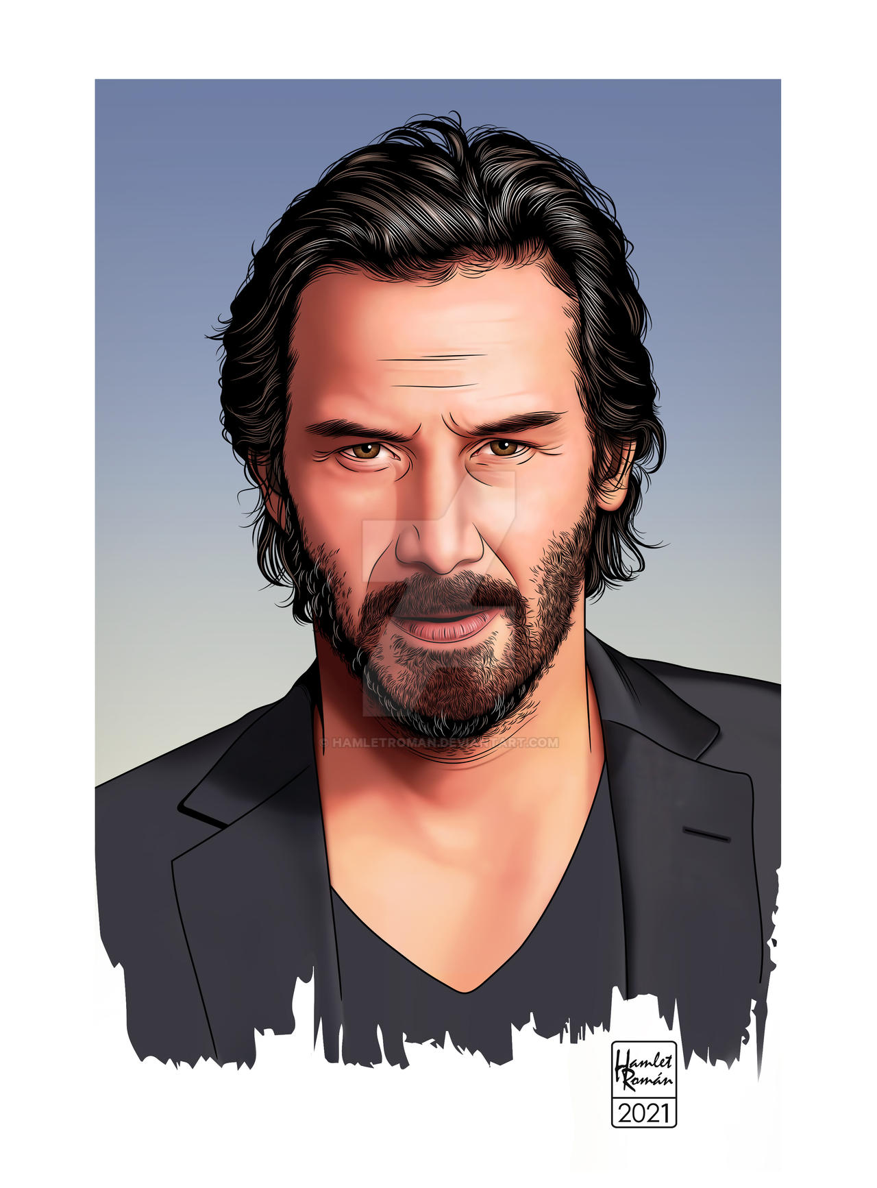 Keanu Reeves Portrait by hamletroman on DeviantArt
