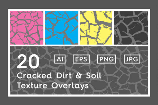 20 Cracked Dirt and Soil Texture Overlays